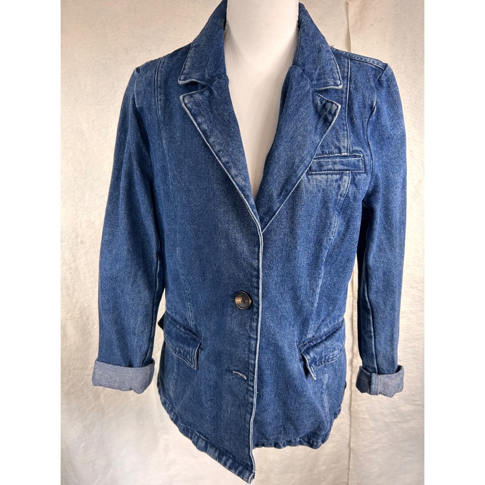 Mare Mare x Anthropologie Boho Western Denim Blazer Jacket Medium Wash Blue  M